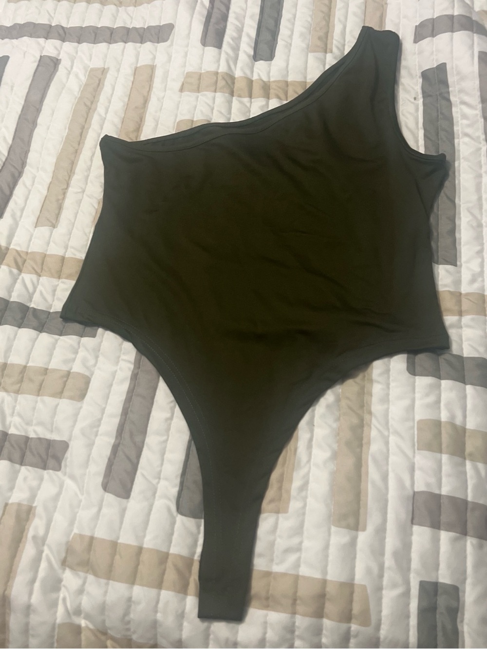 Olive  One-Shoulder Bodysuit